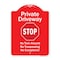 Signmission Private Driveway No Turn Around Or Trespassing No Exceptions W/ Stop Alum Sign, 24" H, RW-1824-9922 A-DES-RW-1824-9922 - alternate 1